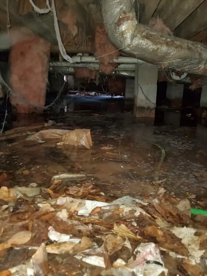 Crawl space flood assessment for Commercial Water Damage Restoration in Kernersville
