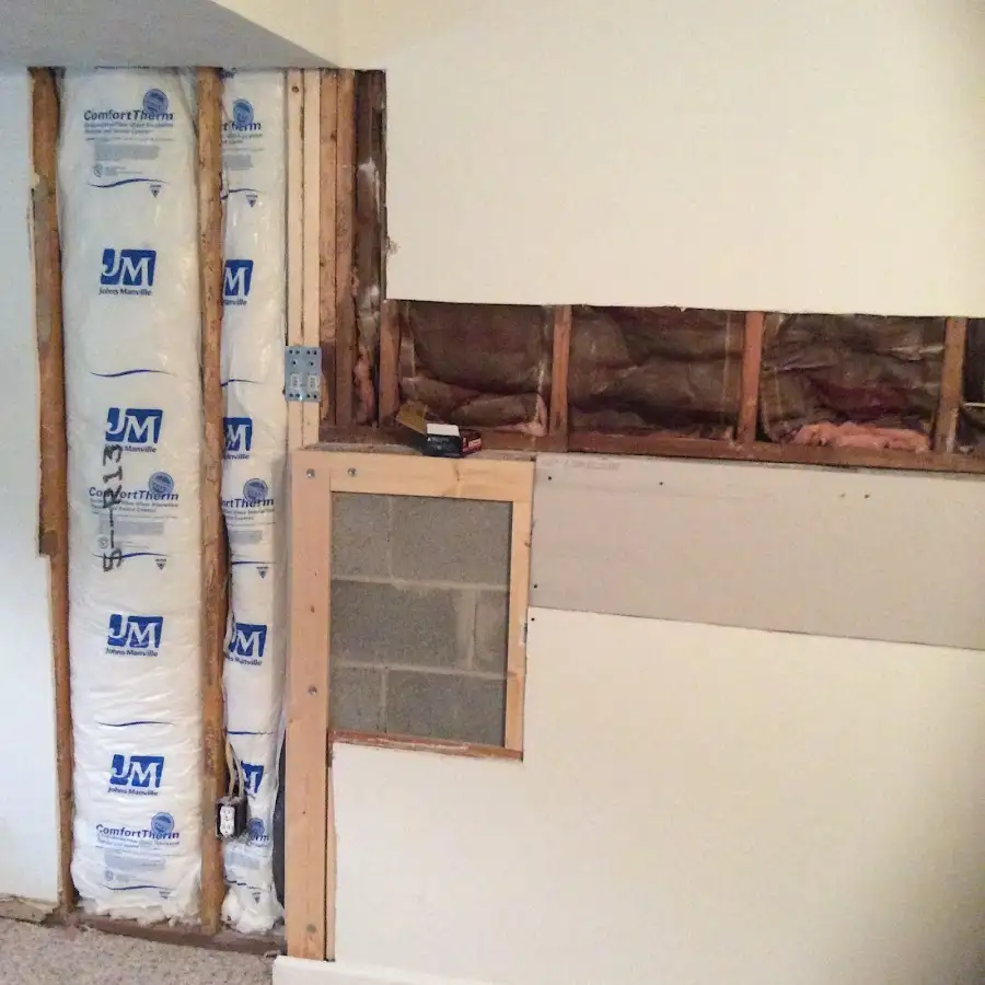 Wall insulation replacement during Basement Flood Cleanup in Kernersville